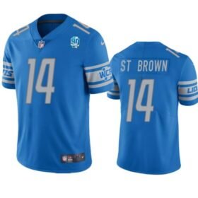 Blue Detroit Lions #14 Amon-Ra St. Brown 2023 90th Anniversary Vapor Untouchable Limited Stitched Jersey - DTL236