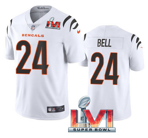 White Cincinnati Bengals #24 Vonn Bell 2022 Super Bowl LVI Vapor Limited Stitched Jersey - CCB100