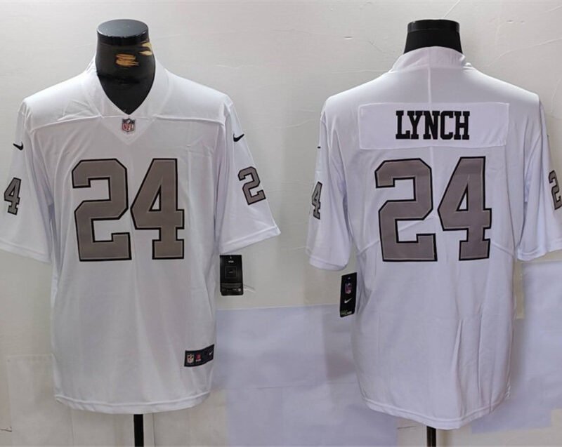Men?s White Las Vegas Raiders #24 Marshawn Lynch Vapor Untouchable Limited Stitched Jersey - LVR269