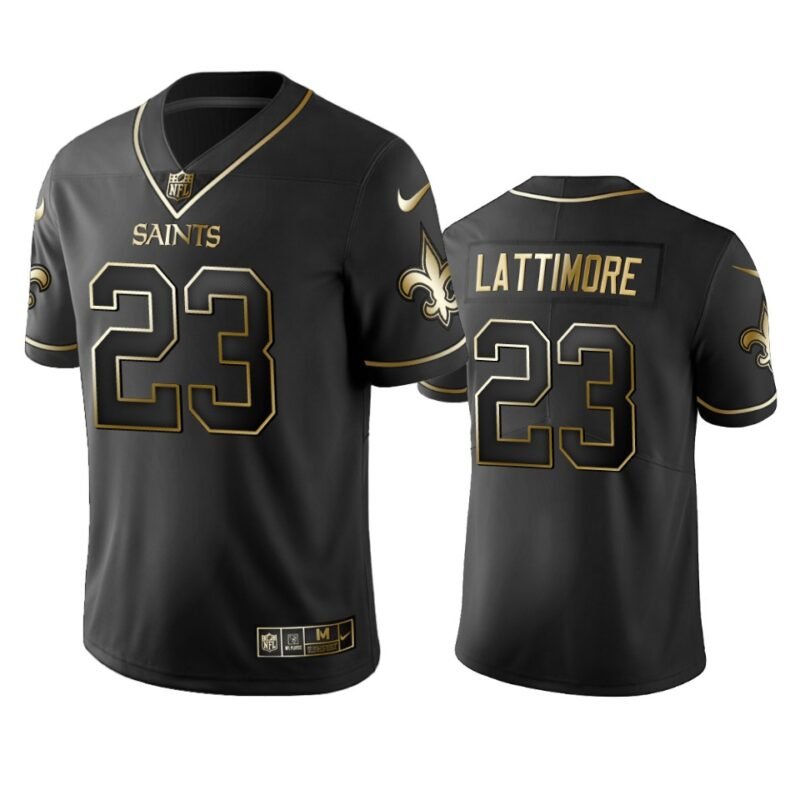 Saints #23 Marshon Lattimore Stitched NFL Vapor Untouchable Limited Black Golden Jersey - NOS282