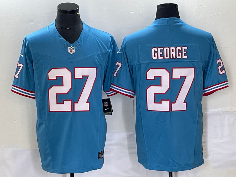 Light Blue Tennessee Titans #27 Eddie George 2023 F.U.S.E. Vapor Limited Throwback Stitched Football Jersey - TNT247