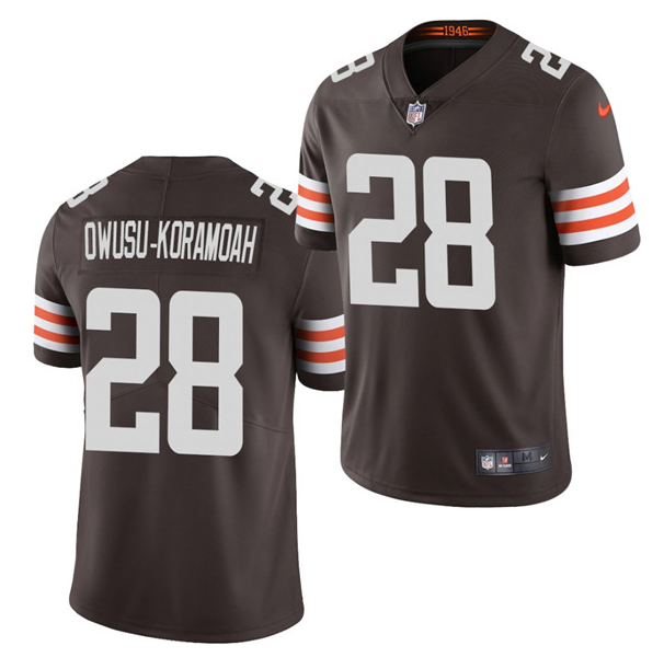Brown Cleveland Browns #28 Jeremiah Owusu-Koramoah 2021 Draft Vapor Untouchable Limited Stitched NFL Jersey - CLB218