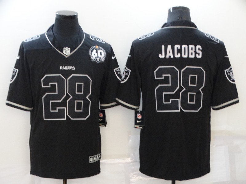 Black Las Vegas Raiders #28 Josh Jacobs Shadow Vapor Limited Stitched Jersey - LVR206