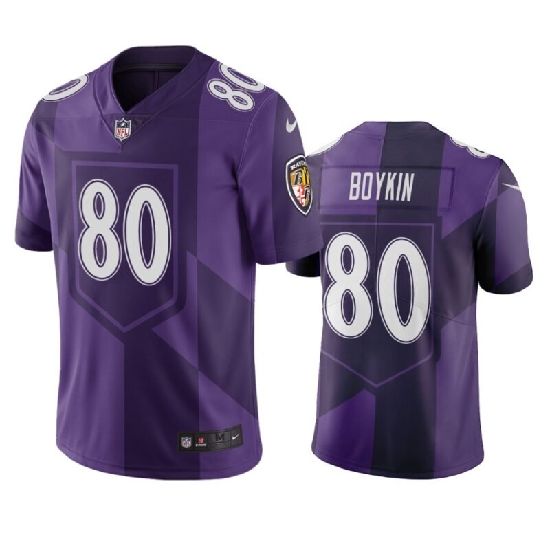 Baltimore Ravens #80 Miles Boykin Purple Vapor Limited City Edition NFL Jersey - BRJ278
