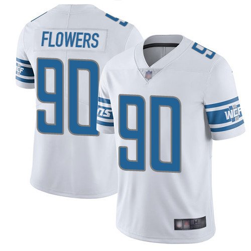 Nike Lions #90 Trey Flowers White Stitched NFL Vapor Untouchable Limited Jersey - DTL254