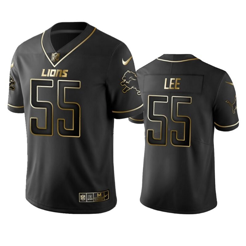 Lions #55 Eric Lee Stitched NFL Vapor Untouchable Limited Black Golden Jersey - DTL197