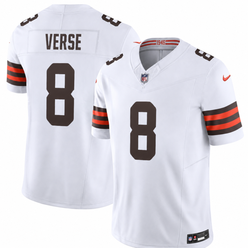 White Cleveland Browns #8 Jared Verse F.U.S.E. Vapor Limited Stitched Jersey - CLB306
