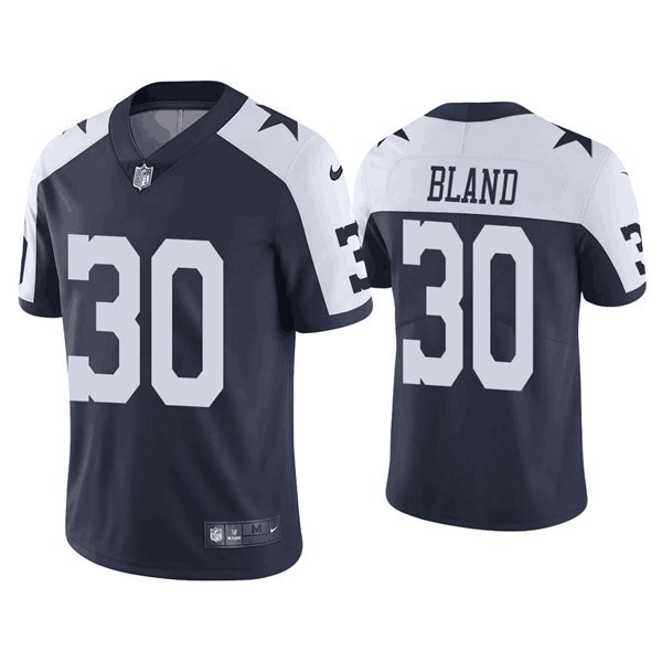 White/Navy Dallas Cowboys #30 DaRon Bland Vapor Limited Stitched Jersey - DLC365