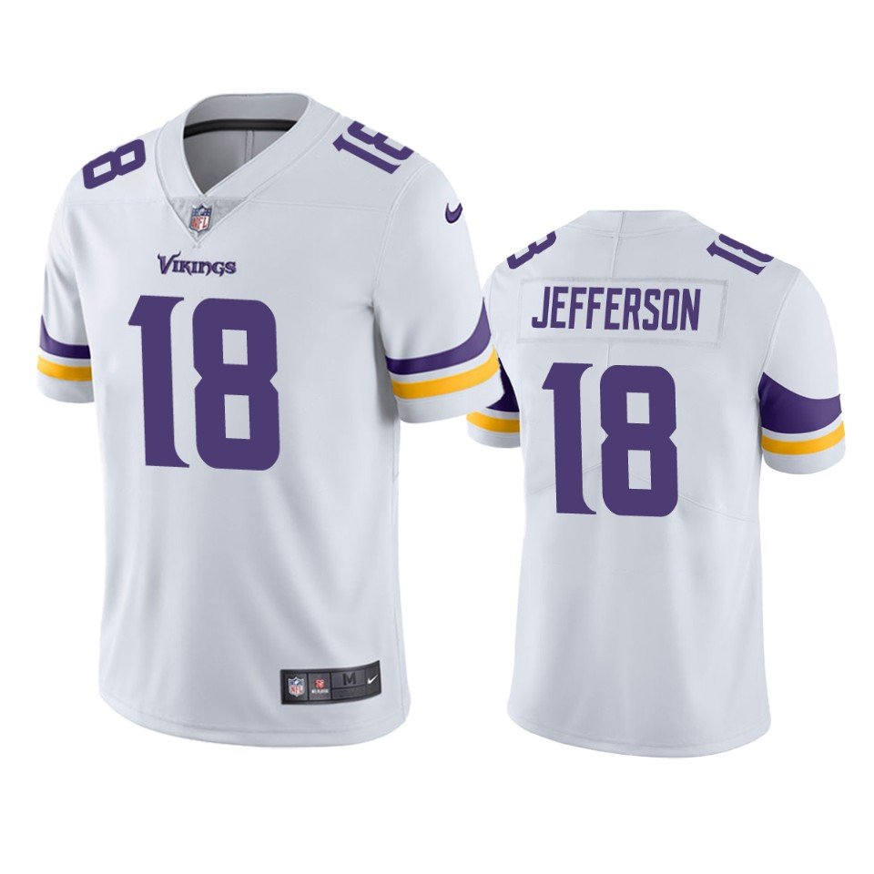 Minnesota Vikings #18 Justin Jefferson White Vapor Untouchable Limited Stitched NFL Jersey - MVJ63