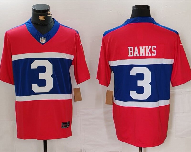 Red New York Giants #3 Deonte Banks Century Alternate Vapor F.U.S.E. Limited Stitched Football Jersey - NYG298