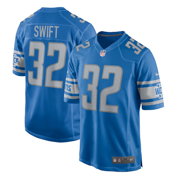 Blue Detroit Lions #32 D'Andre Swift 2021 Vapor Untouchable Limited Stitched Jersey - DTL213