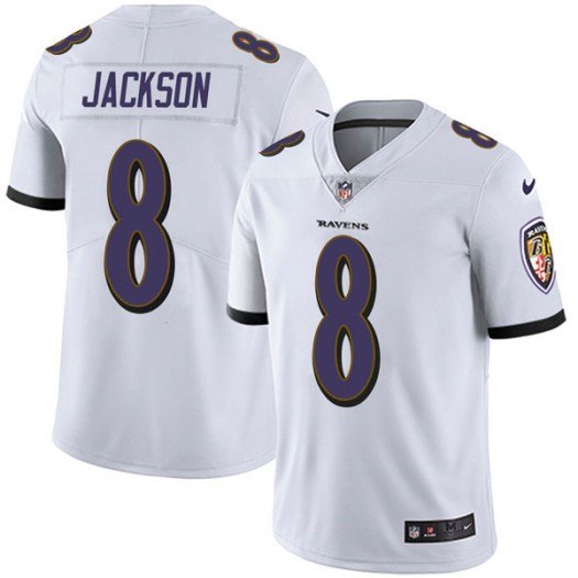 NFL Baltimore Ravens #8 Lamar Jackson White 2018 Draft Vapor Untouchable Limited Jersey - BRJ225