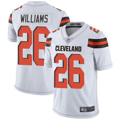Nike Browns #26 Greedy Williams White Stitched NFL Vapor Untouchable Limited Jersey - CLB16