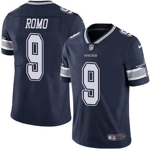 Nike Cowboys #9 Tony Romo Navy Blue Team Color Stitched NFL Vapor Untouchable Limited Jersey - DLC329