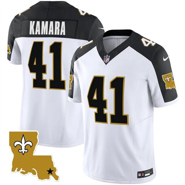 White Black New Orleans Saints #41 Alvin Kamara 2023 F.U.S.E. 1987 Legacy Vapor Stitched Jersey - NOS73