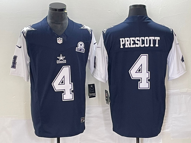 Navy Dallas Cowboys #4 Dak Prescott 2023 F.U.S.E. With 1960 Patch Vapor Limited Stitched Football Jersey - DLC281