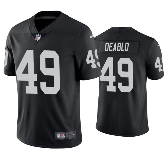 Black Las Vegas Raiders #49 Divine Deablo Vapor Untouchable Limited Stitched Jersey - LVR41