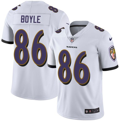 Nike Ravens #86 Nick Boyle White Stitched NFL Vapor Untouchable Limited Jersey - BRJ280