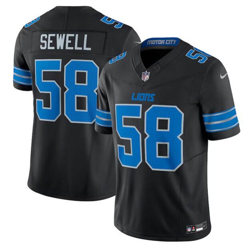 Black Detroit Lions #58 Penei Sewell 2024 F.U.S.E. 2nd Alternate Vapor Limited Stitched Jersey - DTL47