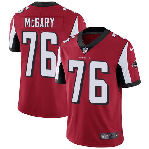 Nike Falcons #76 Kaleb McGary Red Team Color Stitched NFL Vapor Untouchable Limited Jersey - AFJ211