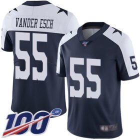 Nike Cowboys #55 Leighton Vander Esch Navy Blue Thanksgiving Stitched NFL 100th Season Vapor Throwback Limited Jersey - DLC221