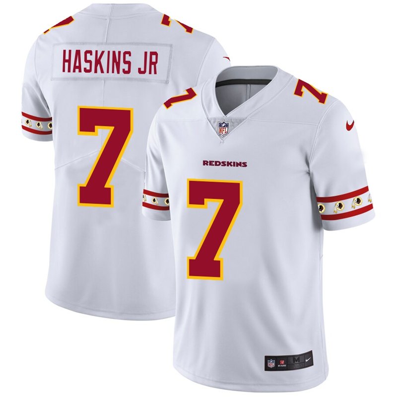Washington Redskins #7 Dwayne Haskins Jr Nike White Team Logo Vapor Limited NFL Jersey - WAC230