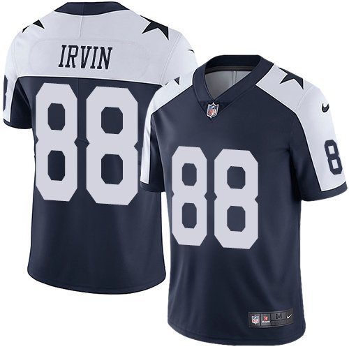 Nike Cowboys #88 Michael Irvin Navy Blue Thanksgiving Stitched NFL Vapor Untouchable Limited Throwback Jersey - DLC97