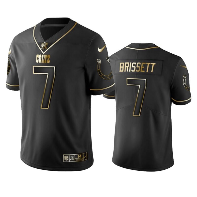 Colts #7 Jacoby Brissett Stitched NFL Vapor Untouchable Limited Black Golden Jersey - IDC70