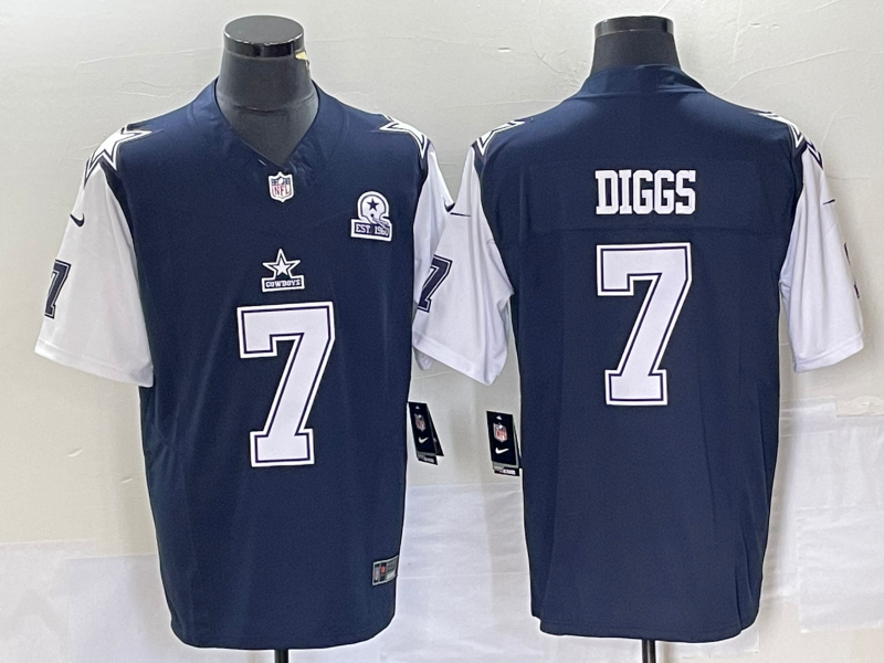 Navy Dallas Cowboys #7 Trevon Diggs 2023 F.U.S.E. With 1960 Patch Vapor Limited Stitched Football Jersey - DLC243
