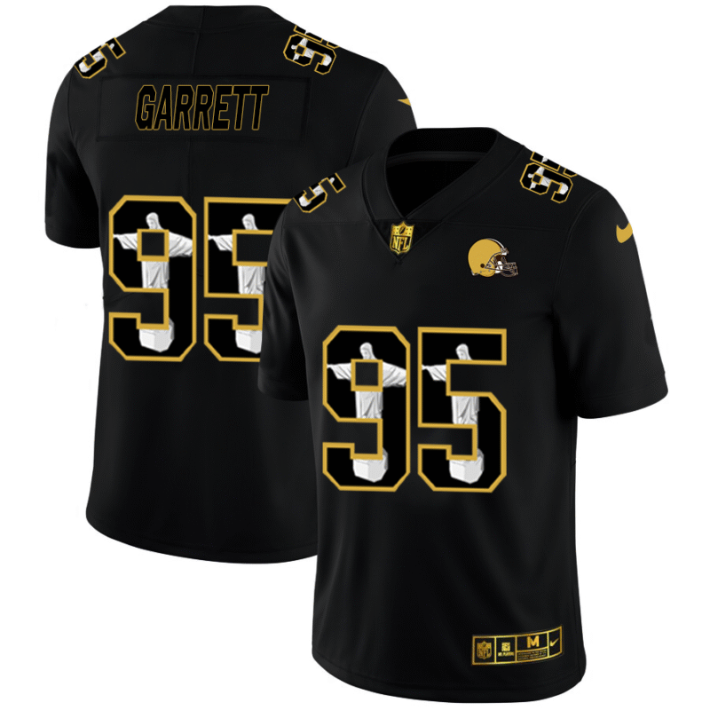 Cleveland Browns #95 Myles Garrett Nike Carbon Black Vapor Cristo Redentor Limited NFL Jersey - CLB230