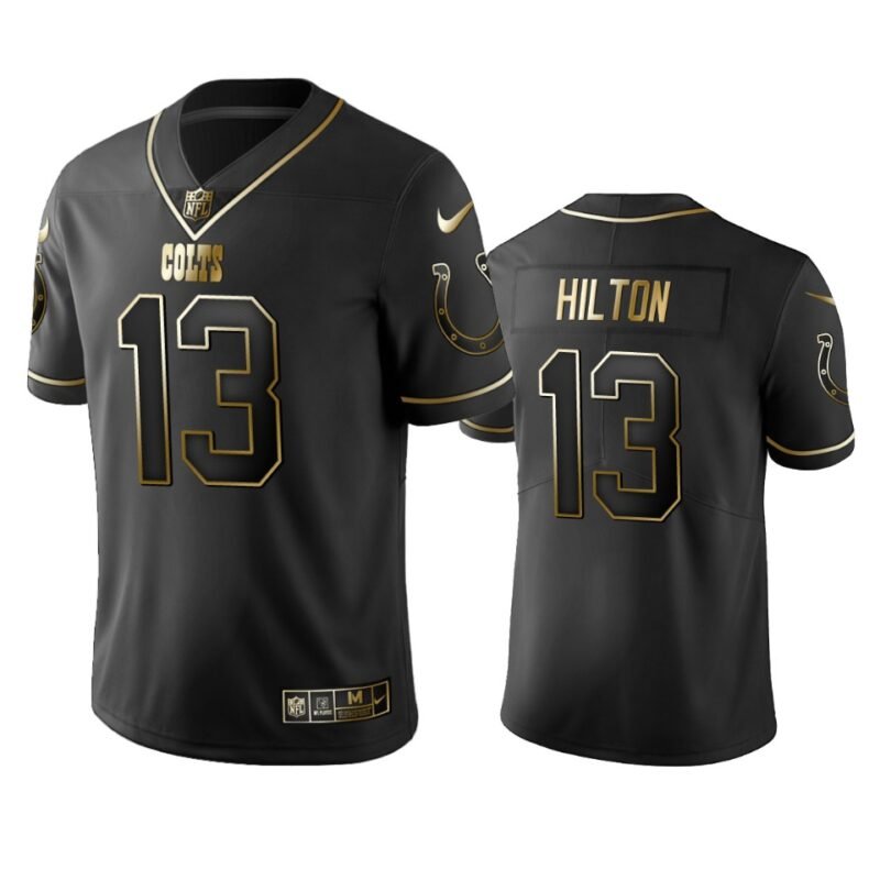 Colts #13 T.Y. Hilton Stitched NFL Vapor Untouchable Limited Black Golden Jersey - IDC184