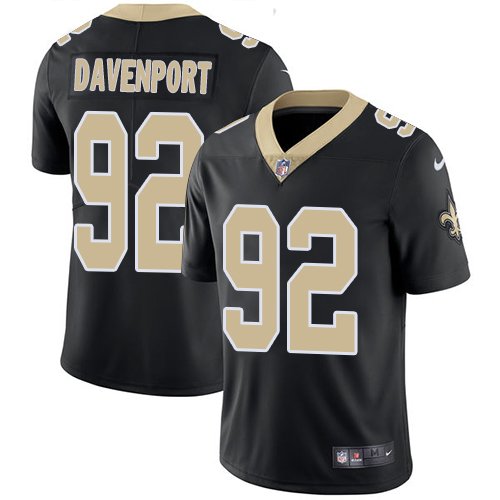 Nike Saints #92 Marcus Davenport Black Team Color Stitched NFL Vapor Untouchable Limited Jersey - NOS253
