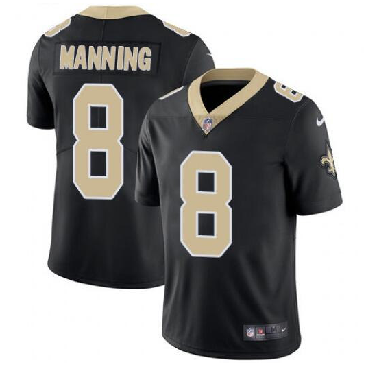 Black New Orleans Saints #8 Archie Manning 2021 Vapor Untouchable Limited Stitched Jersey - NOS74