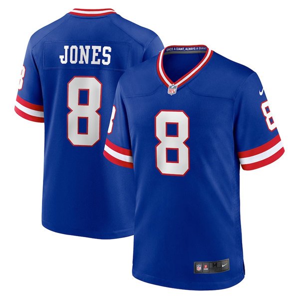 Royal New York Giants #8 Daniel Jones Classic Vapor Limited Stitched Jersey - NYG273