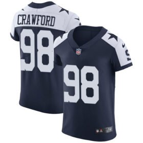 Nike Cowboys #98 Tyrone Crawford Navy Blue Thanksgiving Stitched NFL Vapor Untouchable Throwback Elite Jersey - DLC288