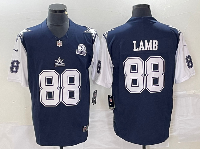 Navy Dallas Cowboys #88 CeeDee Lamb 2023 F.U.S.E. With 1960 Patch Vapor Limited Stitched Football Jersey - DLC307