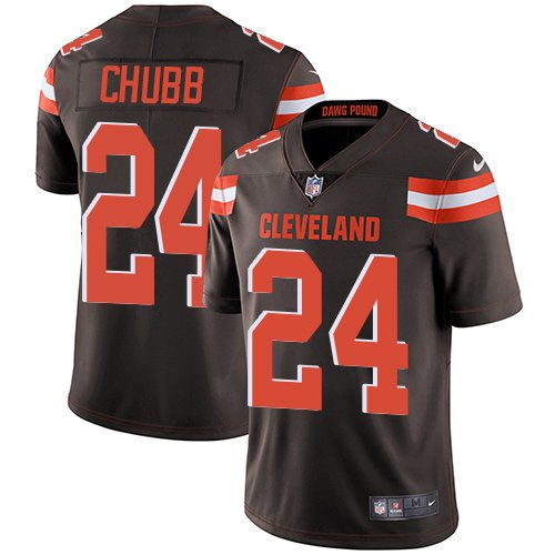 Nike Browns #24 Nick Chubb Brown Team Color Stitched NFL Vapor Untouchable Limited Jersey - CLB18