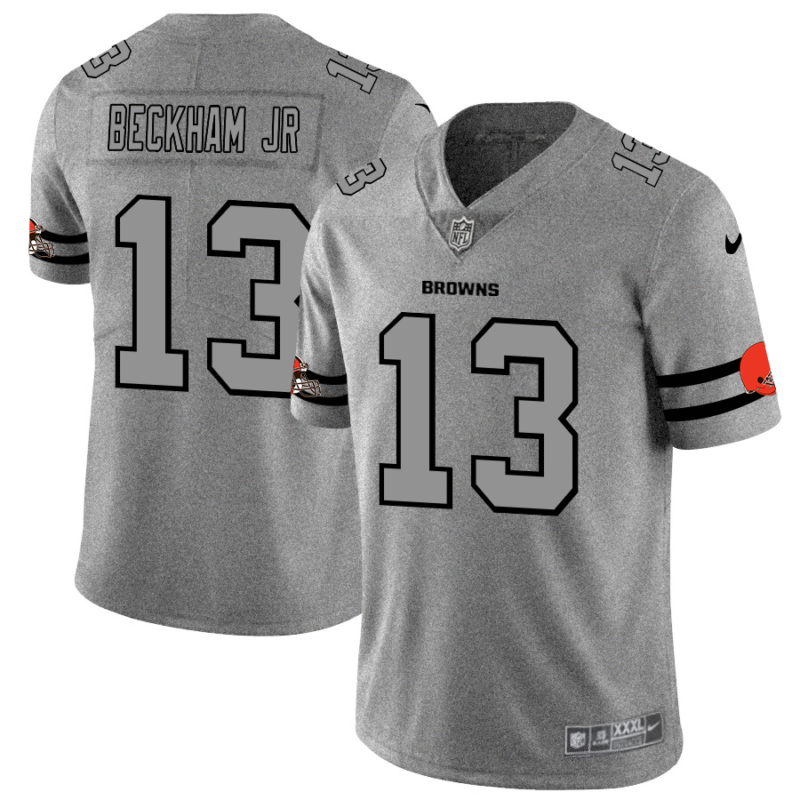 Cleveland Browns #13 Odell Beckham Jr. Nike Gray Gridiron II Vapor Untouchable Limited NFL Jersey - CLB28