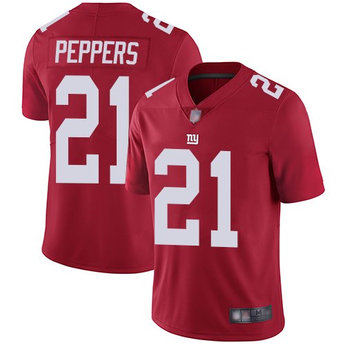Nike Giants #21 Jabrill Peppers Red Alternate Stitched NFL Vapor Untouchable Limited Jersey - NYG217
