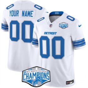 White Detroit Lions Active Player Custom 2024 NFC North Champions F.U.S.E. Vapor Limited Stitched Jersey - DTL134