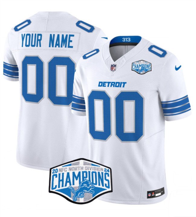 White Detroit Lions Active Player Custom 2024 NFC North Champions F.U.S.E. Vapor Limited Stitched Jersey - DTL134