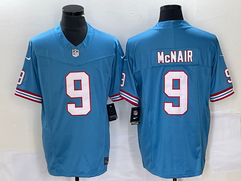 Light Blue Tennessee Titans #9 Steve McNair 2023 F.U.S.E. Vapor Limited Throwback Stitched Football Jersey - TNT07