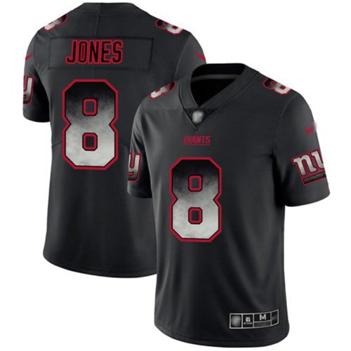 Nike Giants #8 Daniel Jones Black Stitched NFL Vapor Untouchable Limited Smoke Fashion Jersey - NYG173