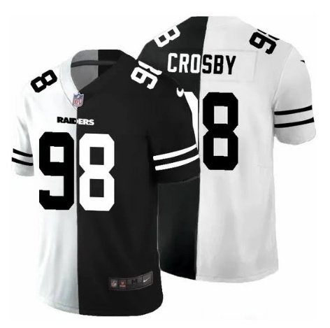 Las Vegas Raiders #98 Maxx Crosby Black & White Split Vapor Limited Stitched Jersey - LVR06