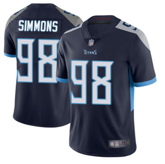 Navy Tennessee Titans #98 Jeffery Simmons Vapor Untouchable Limited Stitched Jersey - TNT32