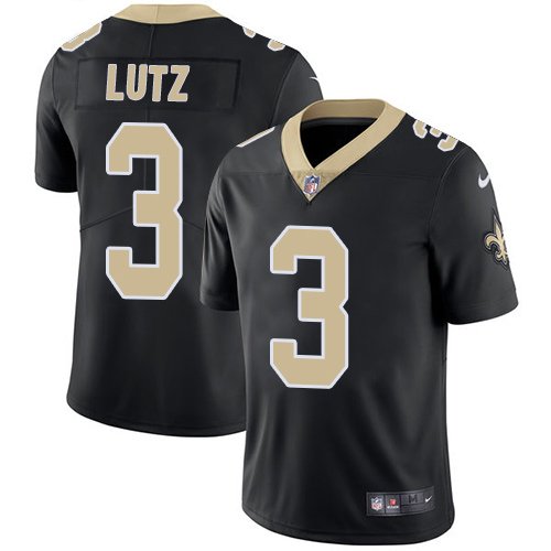 Nike Saints #3 Wil Lutz Black Team Color Stitched NFL Vapor Untouchable Limited Jersey - NOS149