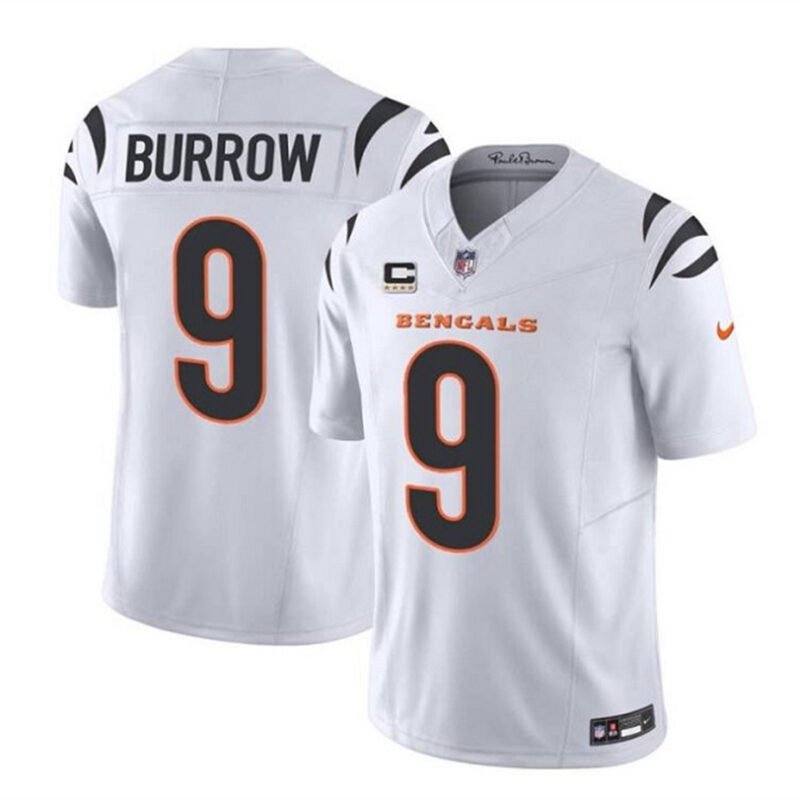 White Cincinnati Bengals #9 Joe Burrow 2023 F.U.S.E. With 4-Star C Patch Vapor Untouchable Limited Stitched Jersey - CCB87