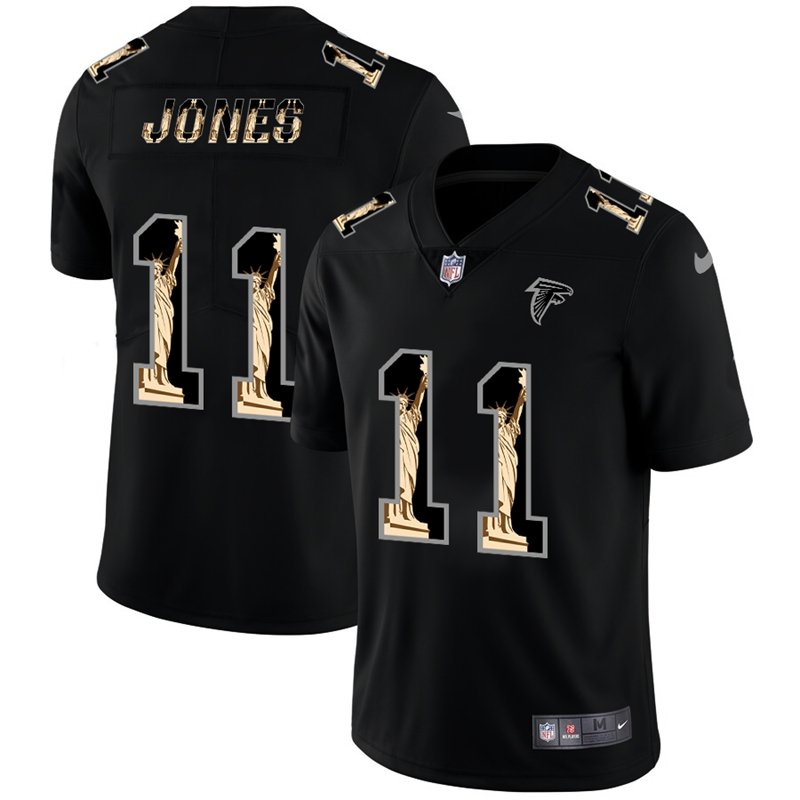 Atlanta Falcons #11 Julio Jones Carbon Black Vapor Statue Of Liberty Limited NFL Jersey - AFJ156