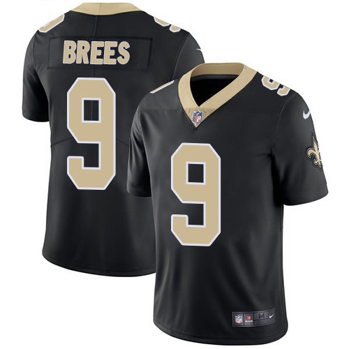 Nike Saints #9 Drew Brees Black Team Color Stitched NFL Vapor Untouchable Limited Jersey - NOS128