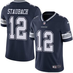 Nike Cowboys #12 Roger Staubach Navy Blue Team Color Stitched NFL Vapor Untouchable Limited Jersey - DLC469